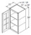 Aristokraft Cabinetry All Plywood Series Korbett Paint Wall Cabinet with Mullion Doors WMD213615R Hinged Right