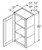 Aristokraft Cabinetry Select Series Korbett Paint 5 Piece Wall Cabinet with Doors Prepped For Glass WPG1836R Hinged Right
