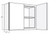 Cubitac Cabinetry Dover Cafe Double Butt Doors Wall Cabinet - W2424-DC