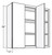 Cubitac Cabinetry Newport Cafe Double Butt Doors Blind Corner Wall Cabinet - BLW39/4236-NC