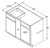 Aristokraft Cabinetry All Plywood Series Tilden PureStyle Square Corner Base Cabinet BC48