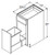 Aristokraft Cabinetry Select Series Tilden PureStyle Base Wastebasket with Bottom Mount Guide BWB15BMG