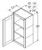 Aristokraft Cabinetry Select Series Tilden PureStyle Wall Cabinet with Glass WWG2436