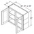 Aristokraft Cabinetry Select Series Trenton Birch Paint Wall Cabinet with Glass WWG3930