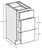 Cubitac Cabinetry Milan Shale Vanity Three Drawers Base Cabinet - VDB1221-MS