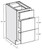 Cubitac Cabinetry Milan Shale Vanity Three Drawers Base Cabinet - VDB1521-MS