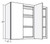 Cubitac Cabinetry Newport Latte Double Butt Doors Blind Corner Wall Cabinet - BLW39/4230-NL
