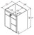 Aristokraft Cabinetry All Plywood Series Landen Maple Paint Vanity Door and Drawer Base VSD2432.5L Hinged Left