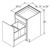 Aristokraft Cabinetry All Plywood Series Sinclair Birch Paint Base Wastebasket with Bottom Mount Guide BWB18BMG