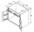 Aristokraft Cabinetry Select Series Sinclair Birch Paint Sink Base Supercabinet No Shelf SB36STNSB