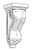 Cubitac Cabinetry Bolt Denim Corbel Plain - CV7-BOLT-DENIM