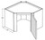Cubitac Cabinetry Bergen Latte Single Door Diagonal Top of Counter Cabinet - CW2418-BL