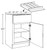 Ideal Cabinetry Manhattan High Gloss Metallic Base Cabinet - B21-UT-MHM