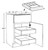Ideal Cabinetry Manhattan High Gloss White Base Cabinet - B15-2T-CT-MHW
