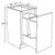Ideal Cabinetry Manhattan High Gloss White Base Cabinet - B2LWB21-MHW