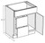 Cubitac Cabinetry Bergen Latte Single Door Vanity Sink Drawer Base Cabinet - V2421D-BL