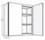 Cubitac Cabinetry Bergen Shale Double Butt Doors Wall Cabinet - W2730-BS
