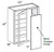 Ideal Cabinetry Nantucket Pebble Gray Corner Cabinet - Glass Doors - WBCU2742PFG-NPG