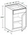 Ideal Cabinetry Nantucket Pebble Gray Single Door Vanity Base Cabinet - VB1521-NPG