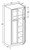Ideal Cabinetry Nantucket Pebble Gray Four Door Linen Cabinet - Glass Doors - VLC242184PFG-NPG