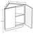 Cubitac Cabinetry Sofia Caramel Glaze Double Butt Doors Base Angle Cabinet - BAC24FH-SCG