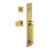 Viaggio Quadrato One-Piece Handleset with D Grip and Quadrato Rosette with Circolo Knob in Satin Brass - 603548-QA1DGRQADCLO-SB