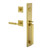 Viaggio Quadrato One-Piece Handleset with D Grip and Quadrato Rosette with Contempo Fluted Lever in Satin Brass - 603592-QA1DGRQADCON-FLT-SB
