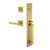 Viaggio Quadrato One-Piece Handleset with D Grip and Quadrato Rosette with Moderno Lever in Satin Brass - 603616-QA1DGRQADMOD-SB