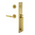 Viaggio Quadrato One-Piece Handleset with D Grip and Circolo Rosette with Contempo Smooth Lever in Satin Brass - 603660-QA1DGRCLOCON-STH-SB