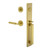 Viaggio Quadrato One-Piece Handleset with D Grip and Circolo Rosette with Contempo Fluted Lever in Satin Brass - 603674-QA1DGRCLOCON-FLT-SB
