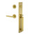 Viaggio Quadrato One-Piece Handleset with D Grip and Circolo Rosette with Moderno Lever in Satin Brass - 603702-QA1DGRCLOMOD-SB