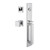 Viaggio Quadrato One-Piece Handleset with D Grip and Quadrato Rosette with Quadrato Knob in Bright Chrome - 603706-QA1DGRQADQAD-BC