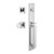 Viaggio Quadrato One-Piece Handleset with D Grip and Quadrato Rosette with Circolo Knob in Bright Chrome - 603716-QA1DGRQADCLO-BC