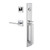Viaggio Quadrato One-Piece Handleset with D Grip and Quadrato Rosette with Brezza Lever in Bright Chrome - 603736-QA1DGRQADBRZ-BC