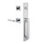 Viaggio Quadrato One-Piece Handleset with D Grip and Quadrato Rosette with Contempo Fluted Lever in Bright Chrome - 603762-QA1DGRQADCON-FLT-BC