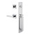 Viaggio Quadrato One-Piece Handleset with D Grip and Quadrato Rosette with Lusso Lever in Bright Chrome - 603770-QA1DGRQADLUS-BC