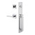 Viaggio Quadrato One-Piece Handleset with D Grip and Quadrato Rosette with Milano Lever in Bright Chrome - 603778-QA1DGRQADMIL-BC