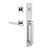 Viaggio Quadrato One-Piece Handleset with D Grip and Quadrato Rosette with Moderno Lever in Bright Chrome - 603782-QA1DGRQADMOD-BC