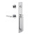 Viaggio Quadrato One-Piece Handleset with D Grip and Circolo Rosette with Contempo Fluted Lever in Bright Chrome - 603844-QA1DGRCLOCON-FLT-BC