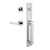 Viaggio Quadrato One-Piece Handleset with D Grip and Circolo Rosette with Lusso Lever in Bright Chrome - 603850-QA1DGRCLOLUS-BC