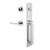 Viaggio Quadrato One-Piece Handleset with D Grip and Circolo Rosette with Milano Lever in Bright Chrome - 603864-QA1DGRCLOMIL-BC