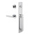 Viaggio Quadrato One-Piece Handleset with D Grip and Circolo Rosette with Moderno Lever in Bright Chrome - 603868-QA1DGRCLOMOD-BC