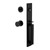 Viaggio Quadrato One-Piece Handleset with D Grip and Circolo Rosette with Circolo Knob in Satin Black - 603968-QA1DGRCLOCLO-BK