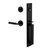 Viaggio Quadrato One-Piece Handleset with D Grip and Circolo Rosette with Contempo Smooth Lever in Satin Black - 604000-QA1DGRCLOCON-STH-BK