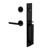 Viaggio Quadrato One-Piece Handleset with D Grip and Circolo Rosette with Moderno Lever in Satin Black - 604036-QA1DGRCLOMOD-BK
