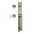 Viaggio Quadrato One-Piece Handleset with D Grip and Circolo Rosette with Circolo Crystal Knob in Satin Nickel - 604138-QA1DGRCLOCLC-SN