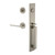 Viaggio Quadrato One-Piece Handleset with D Grip and Circolo Rosette with Brezza Lever in Satin Nickel - 604154-QA1DGRCLOBRZ-SN