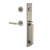 Viaggio Quadrato One-Piece Handleset with D Grip and Circolo Rosette with Contempo Fluted Lever in Satin Nickel - 604184-QA1DGRCLOCON-FLT-SN