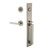 Viaggio Quadrato One-Piece Handleset with D Grip and Circolo Rosette with Lusso Lever in Satin Nickel - 604188-QA1DGRCLOLUS-SN
