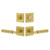 Viaggio Quadrato Rosette with Contempo Fluted Lever and matching Deadbolt in Satin Brass - 630630-QADCON-FLT-SB